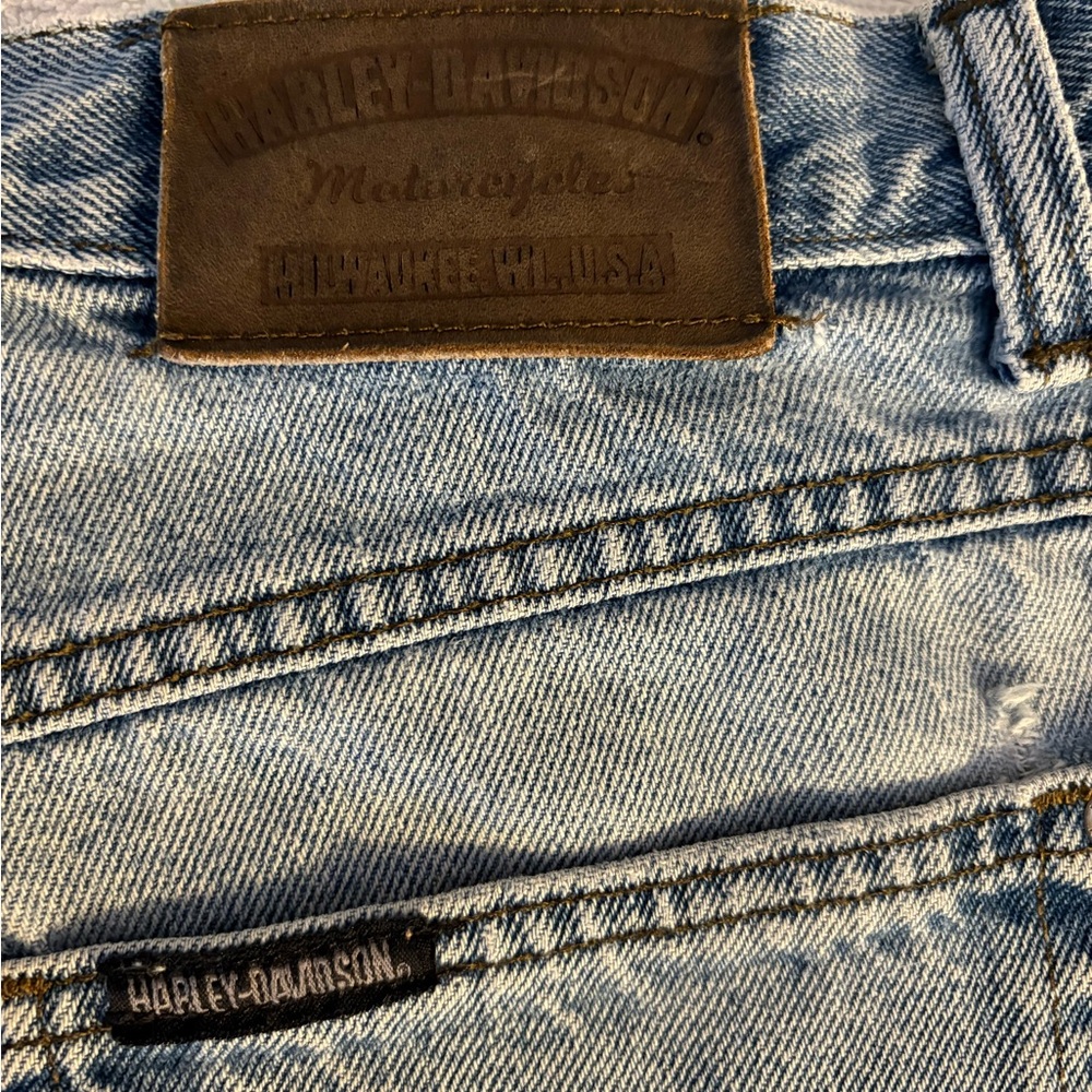 Vintage Harley-Davidson Blue Denim Women Shorts - Picture 7 of 7